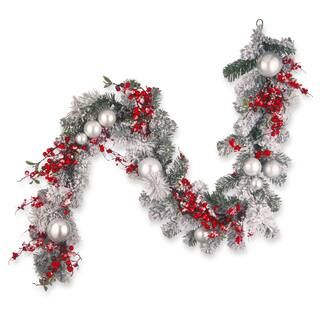 6ft. Unlit Artificial Christmas Garland with Red and White Ornaments | Michaels Stores