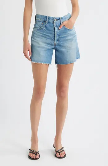 MOUSSY VINTAGE Harbeson High Waist Cutoff Denim Shorts in Blue at Nordstrom Rack, Size 23 | Nordstrom Rack