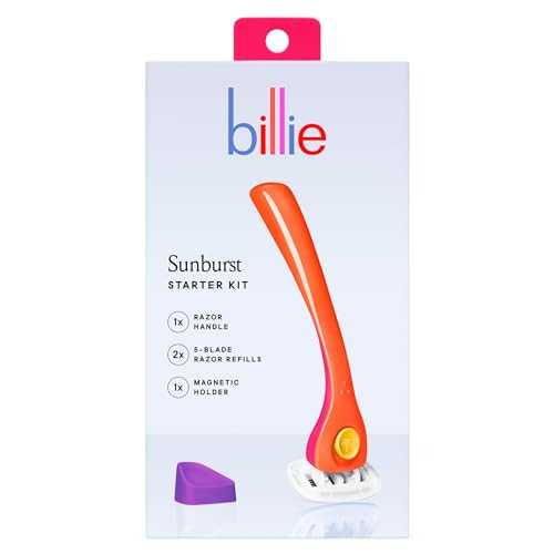 Billie Razors for Women Shave Kit – Women’s Razor + 2 x 5-Blade Razor Refills + Magnetic Holder – Sunburst | Amazon (US)