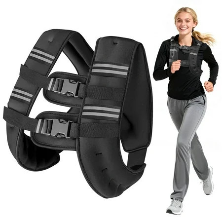Weighted Vest 12 Lb Weight Vest for Woman Men Sport Weighted Vest with Reflective Stripe Adjustable Buckle Straps Mesh Pocket for Strength Training Running | Walmart (US)