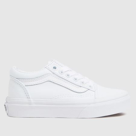 Kids Junior White Vans Old Skool Trainers | schuh | Schuh