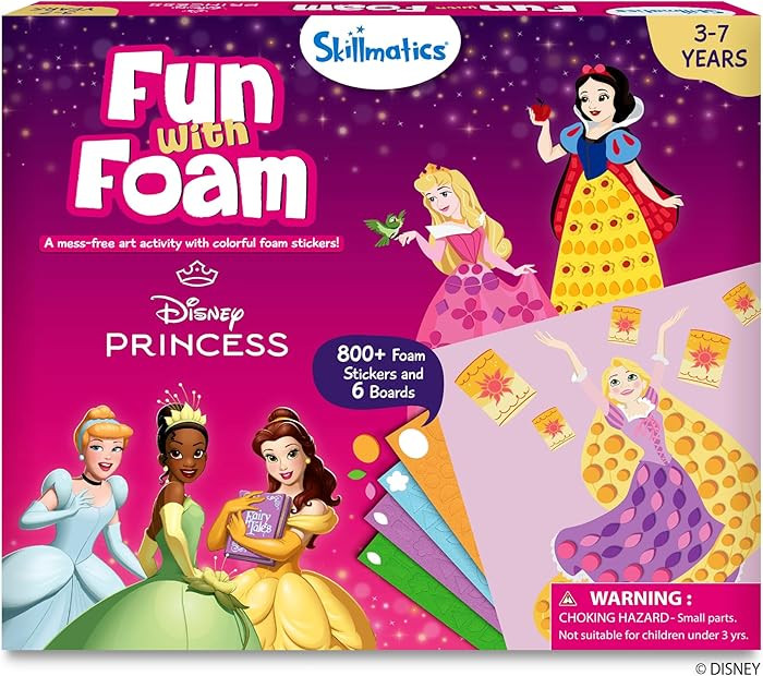 Skillmatics Foam Sticker Art – Disney Princess, 800+ 3D Foam Stickers, Mess-Free Fun for Kids, ... | Amazon (US)