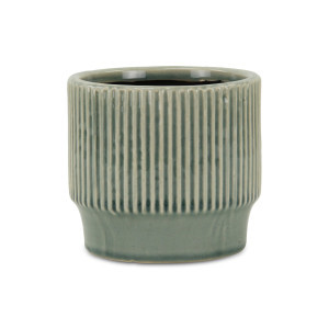 5.5" Green Large Ruffled Ridge Outdoor Planter Pot | Christmas Central