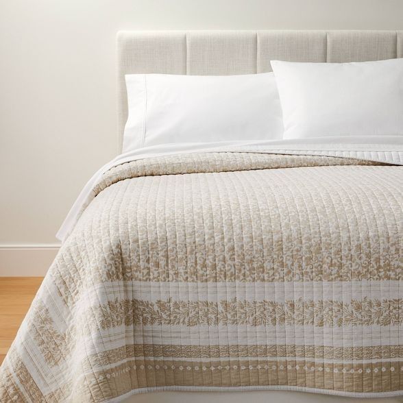 Decorative Bedding  Quilt Neutral Floral - Threshold™ designed with ... | Target