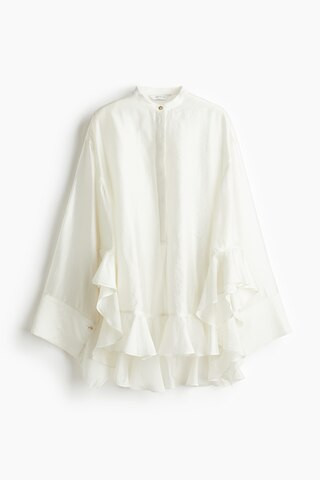 H & M - Flounced blouse - White | H&M (UK, MY, IN, SG, PH, TW, HK)