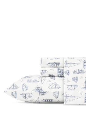 Nautica Whitewood Cotton Sheet Set, Blue, Twin | Belk