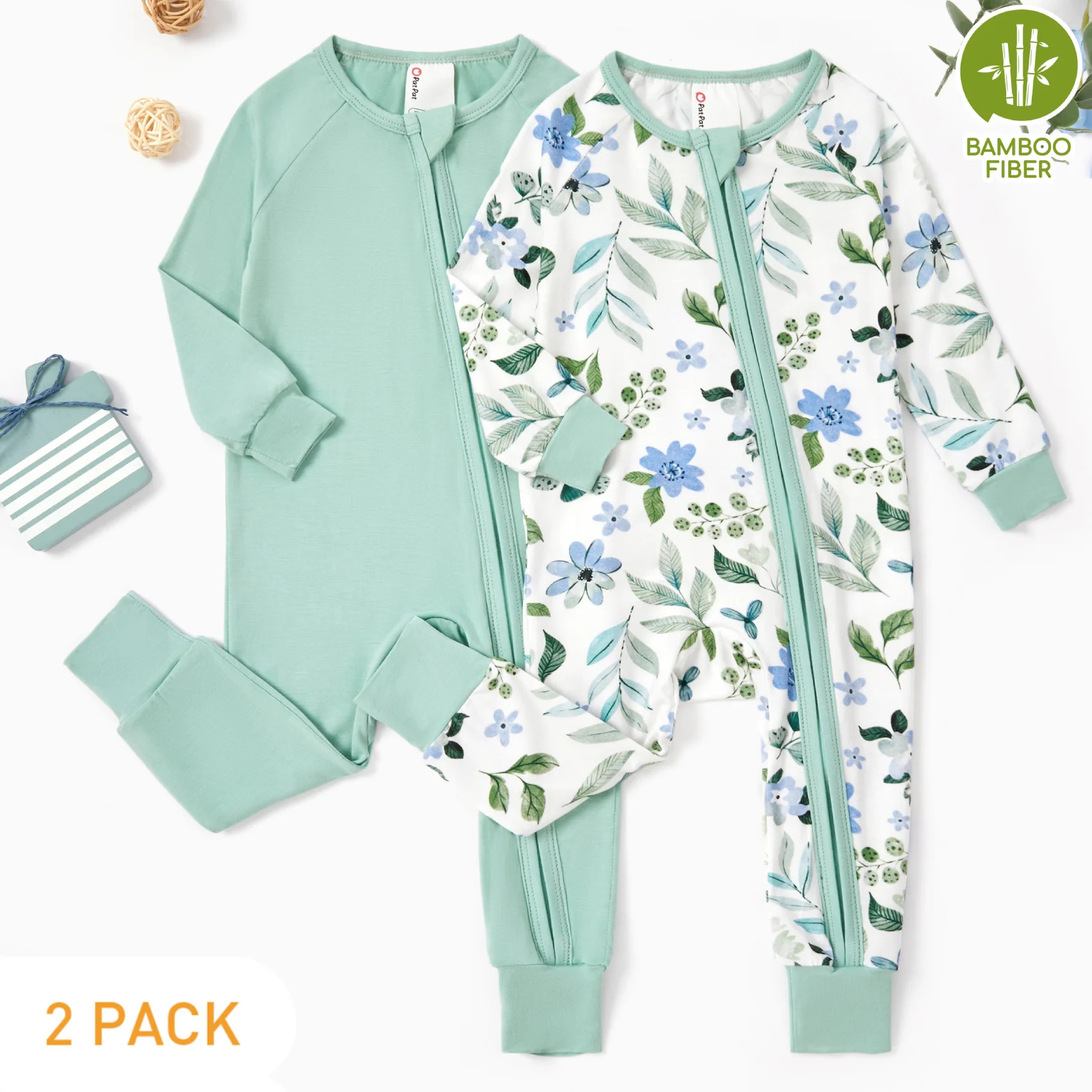 PatPat Baby Girl Clothes Viscose from Bamboo Snug Fit Footless Zip Bodysuits Sleep N Play Pajamas... | Walmart (US)