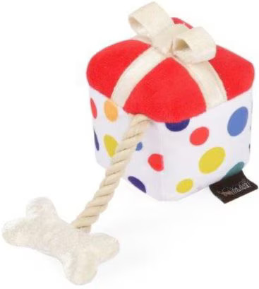 P.L.A.Y. PET LIFESTYLE AND YOU Party Time Mini Party Present Plush Squeaky Dog Toy, X-Small - Che... | Chewy.com