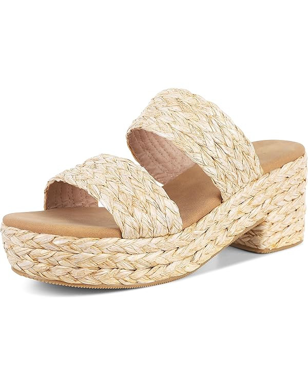 Women's Espadrilles Platform Sandals Wedges Slides Sandals Open Toe Fashion Summer Outdoor Beach ... | Amazon (US)