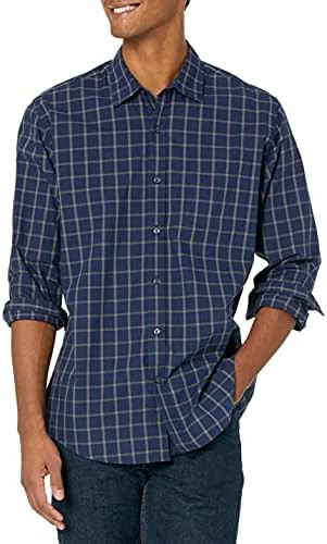Amazon Essentials Men's Regular-Fit Long-Sleeve Casual Poplin Shirt, Button Front, Business Casua... | Amazon (US)