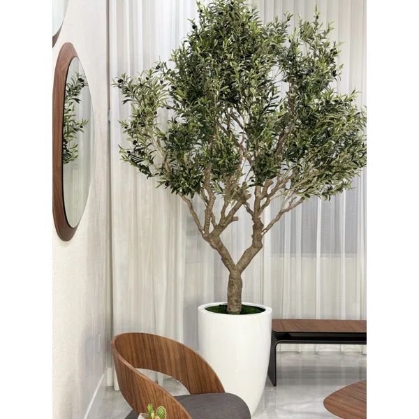 98" Artificial Olive Tree in Pot | Wayfair North America
