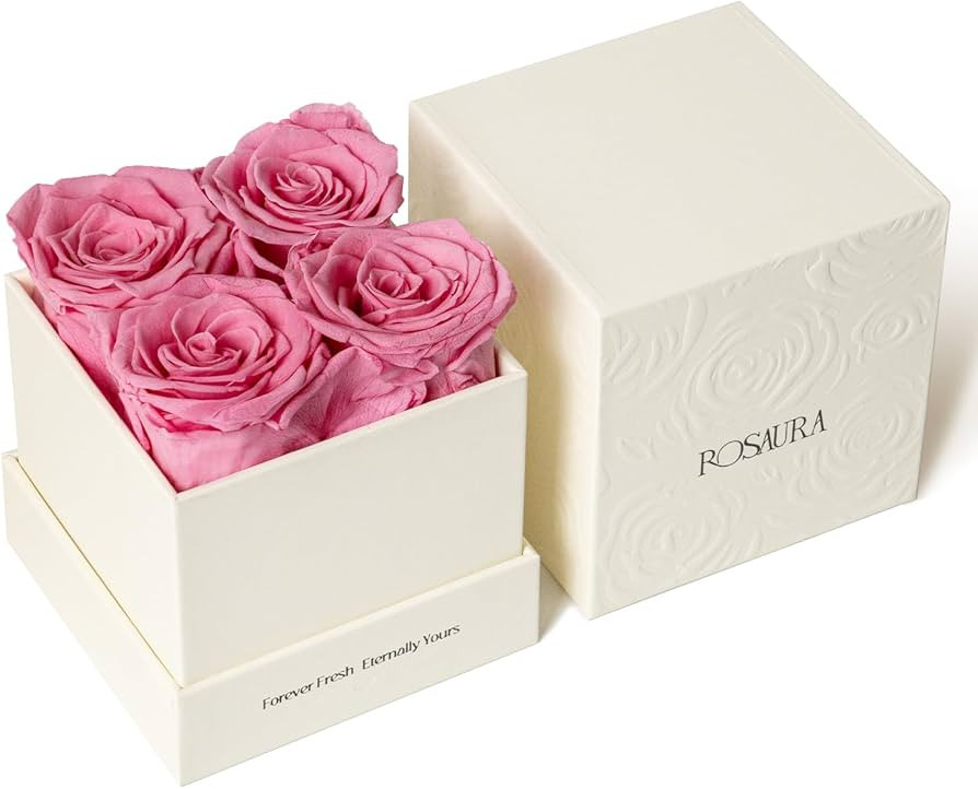 Rosaura 4-Piece Eternal Preserved Roses & Flowers Gift Box - Forever Lasting Real Roses, Preserve... | Amazon (US)