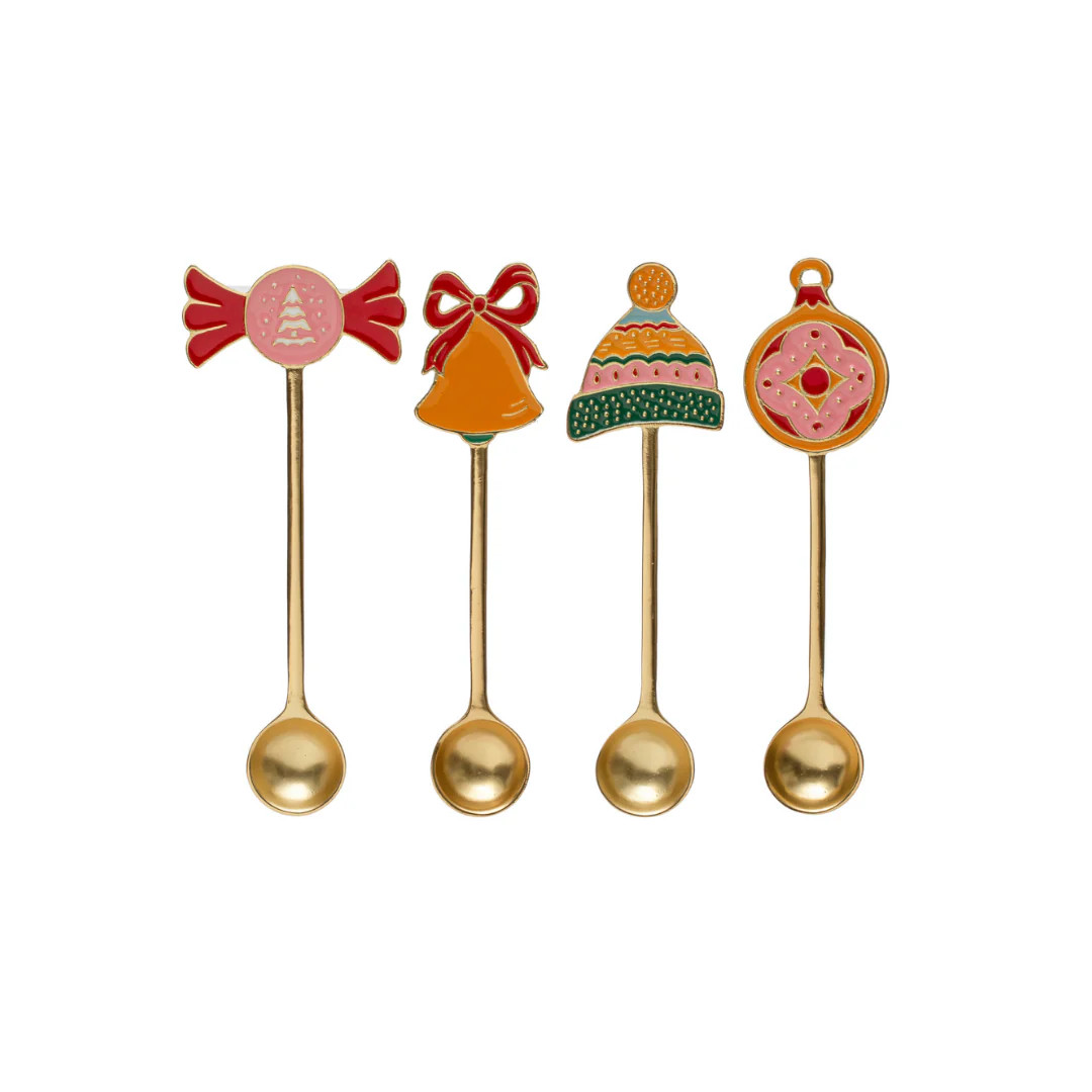 Teaspoons with Enameled Holiday Icon Handle | Ellie and Piper