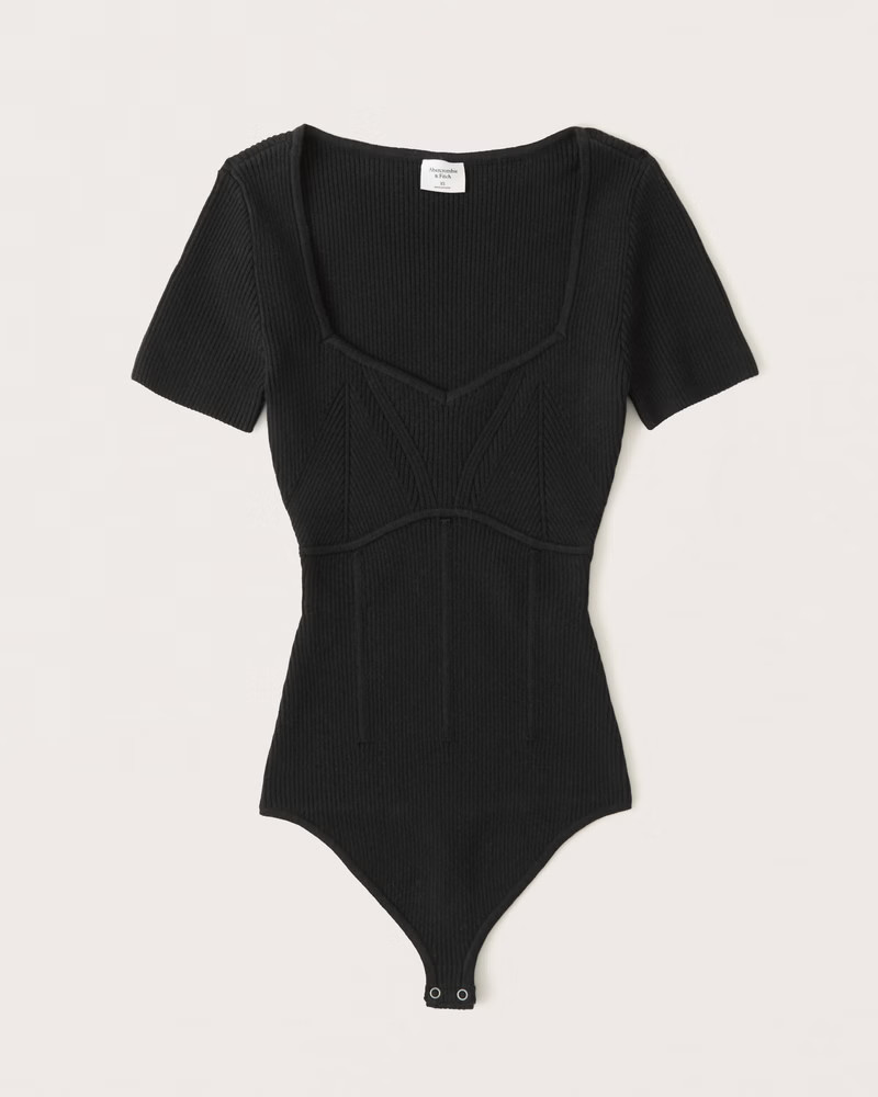 Corset-Inspired Short-Sleeve Bodysuit | Abercrombie & Fitch (US)