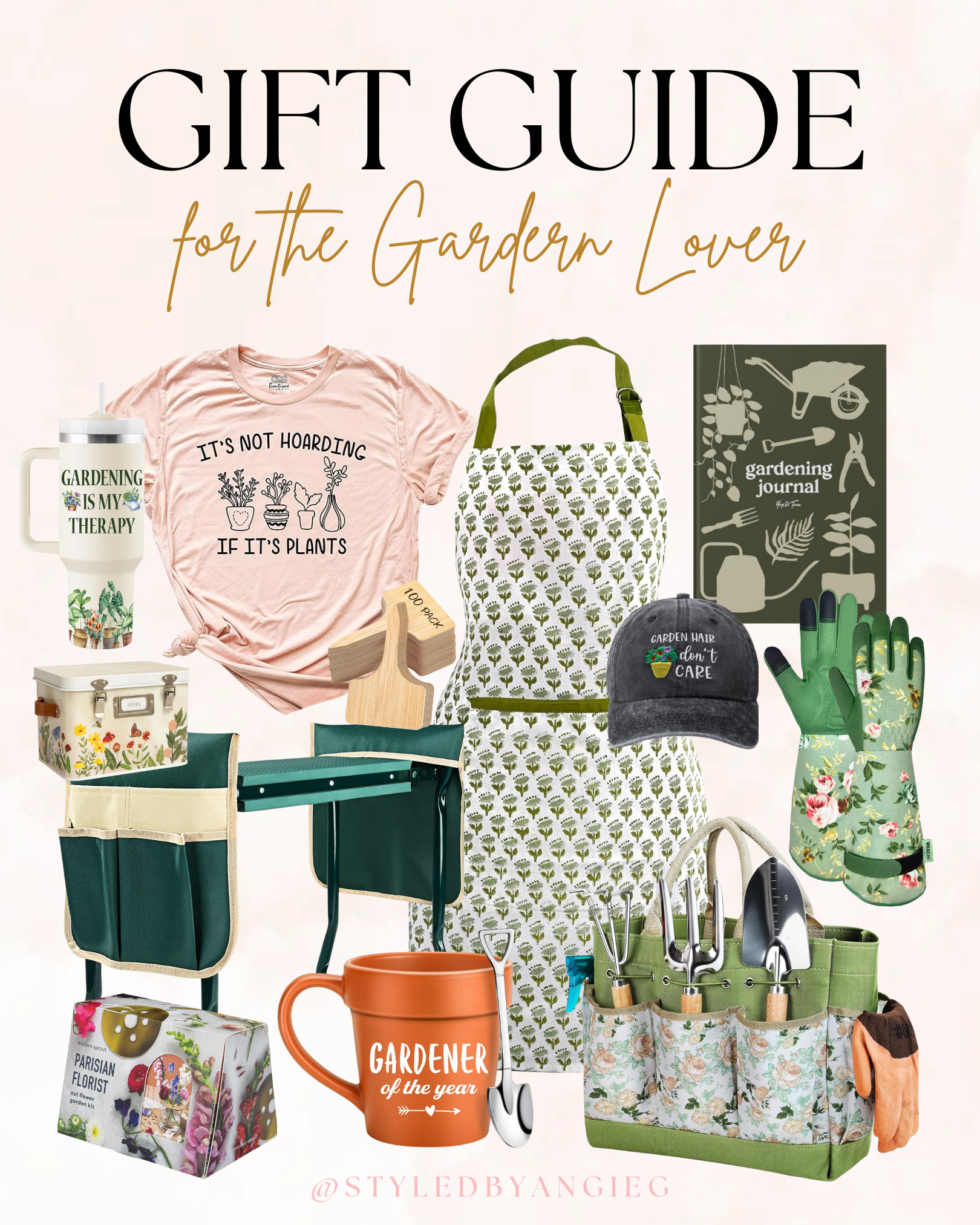 Gift guide for the garden lover! Garden tools, gloves, apron, tumblers, journals, kneeling bench, totes, cute tees, mugs, seed organizers, plant lover gifts, gardening accessories 

 

#LTKGiftGuide #LTKHoliday #LTKFindsUnder50