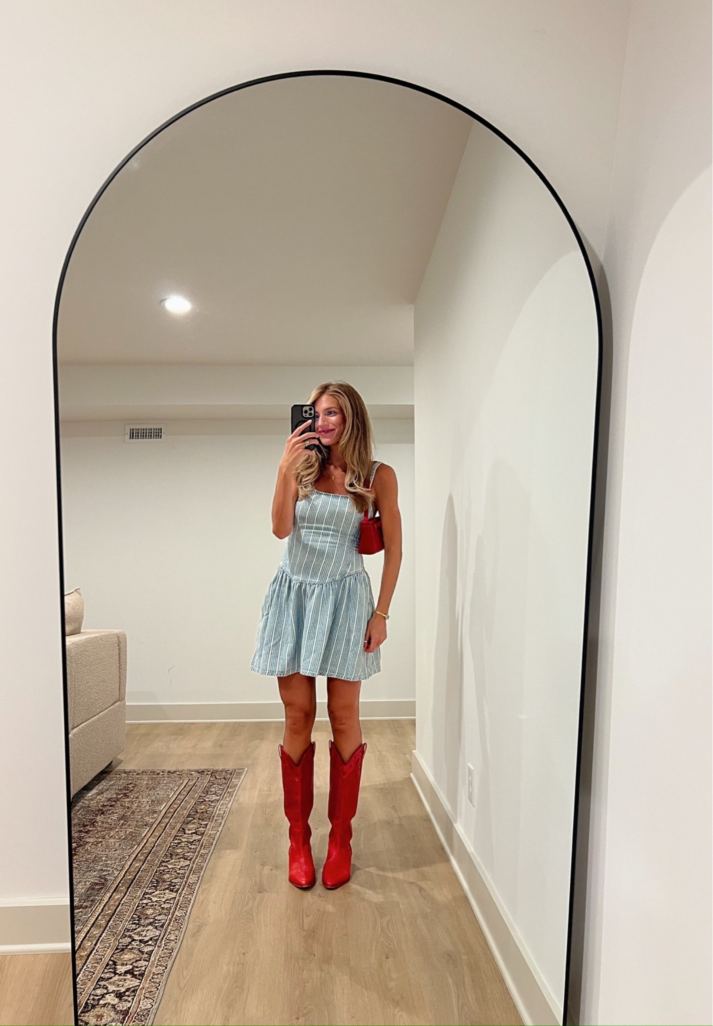 The cutest summer dress! Perfect for holiday weekends but versatile enough to wear all season. Love it with these red boots, but a kitten heel or sandal would be so cute too!

Size: Small tall

#LTKootd #LTKgrwm #LTKdayinmylife