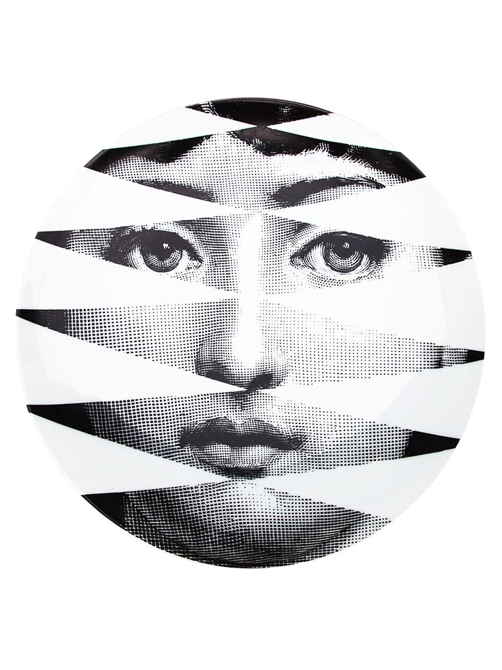 Fornasetti jagged face plate - Black | Farfetch Global