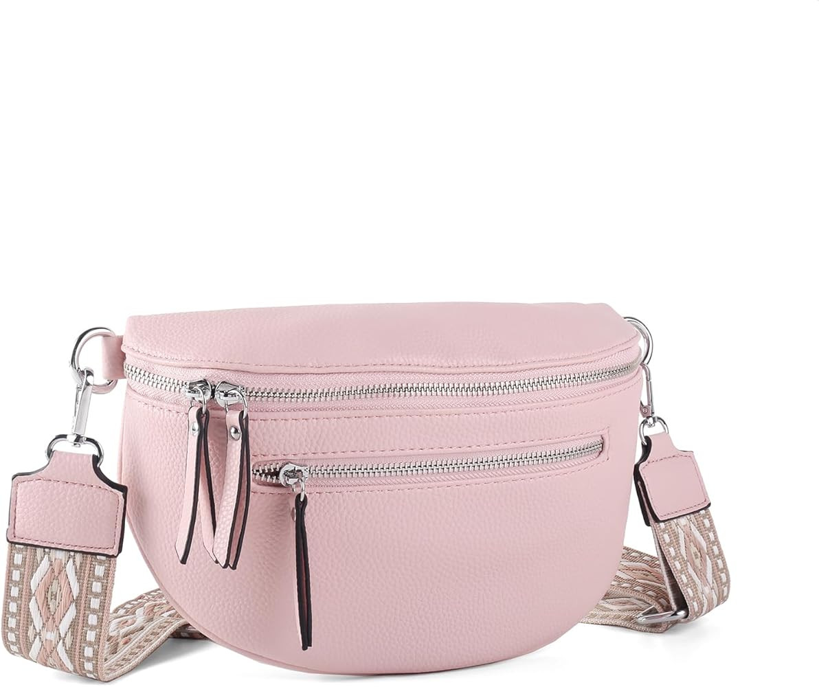 Crossbody Fanny Packs for Women Sling Bags with Coin Purse Bumbag Vegan Leather Belt Bag Chest Pu... | Amazon (US)