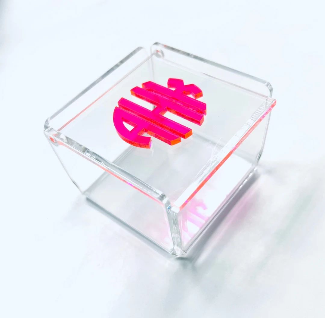 SMALL Applique Acrylic Box Bridesmaid Gift Graduation Gift - Etsy | Etsy (US)