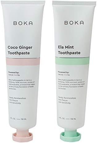 Boka Ela Mint and Coco Ginger Toothpaste, Nano-Hydroxyapatite for Remineralizing, Sensitivity and Wh | Amazon (US)
