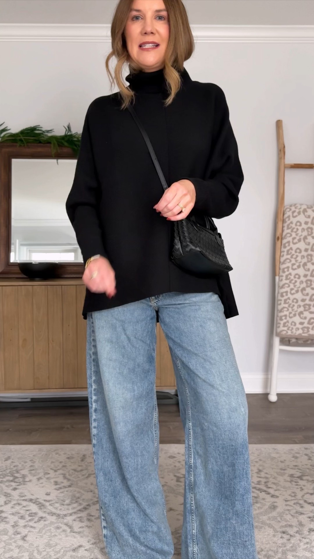 Amazon understood the assignment with this high-low look that’s perfect for these cold winter days after a season of overindulgence 🥰 And I can’t overstate the quality and fit of these pieces. I sized up to a large in the sweater and these wide leg jeans fit TTS.

Winter outfit idea, styling wide leg jeans, cute cold weather outfits, styling trends as a woman over 40, oversized sweater outfit, 2026 fashion trends, Amazon fashion must haves 2026



#LTKSaleAlert #LTKSeasonal #LTKOver40