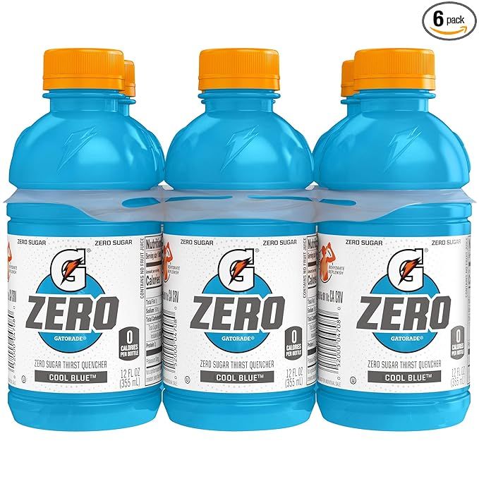 Gatorade G Zero Thirst Quencher, Cool Blue, 12oz Bottles (6 Pack) | Amazon (US)