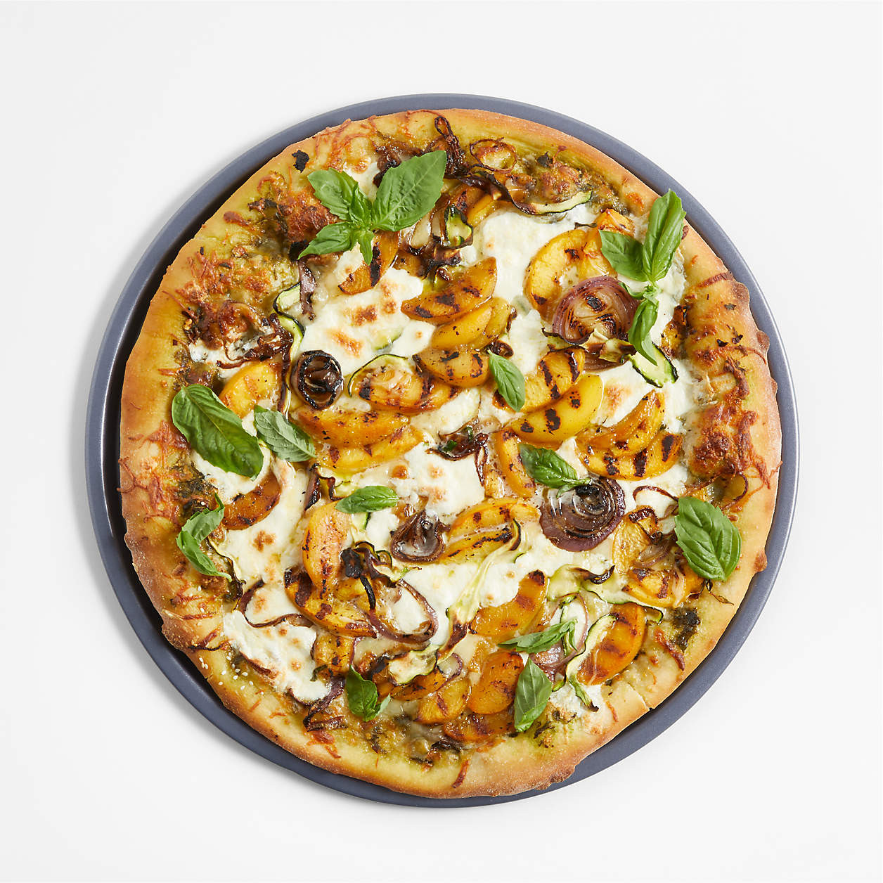 Crate & Barrel Slate Blue Carbon Steel Pizza Pan + Reviews | Crate & Barrel | Crate & Barrel