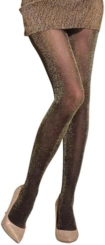 MANZI Women's Lurex Shimmer Tights Metallic Sparkly Glitter Tights 50 Denier Opaque Shiny Pantyho... | Amazon (US)