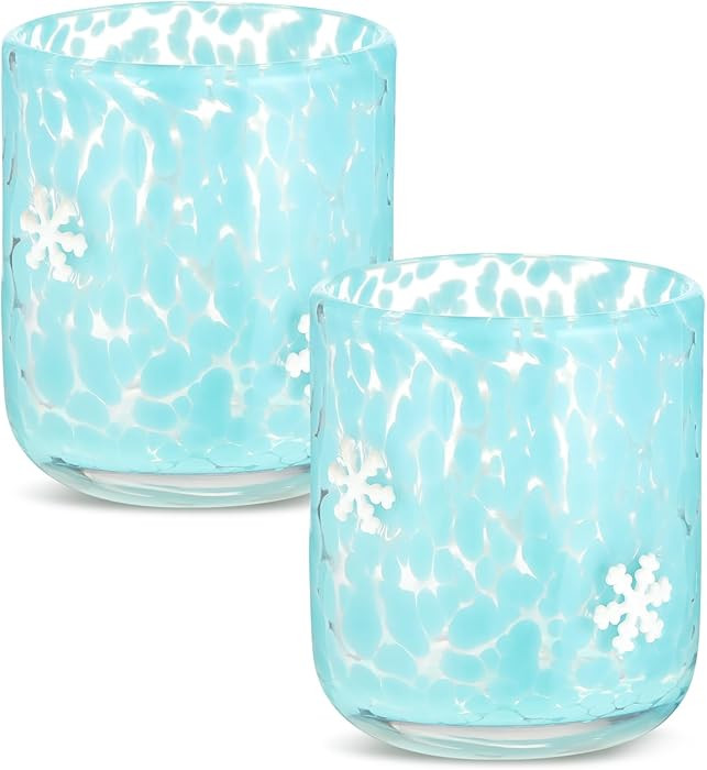 Snowflake Icon Juice Glasses, 14oz Winter Snowflake Stemless Wine Drinking Juice Glass Cup for Pa... | Amazon (US)