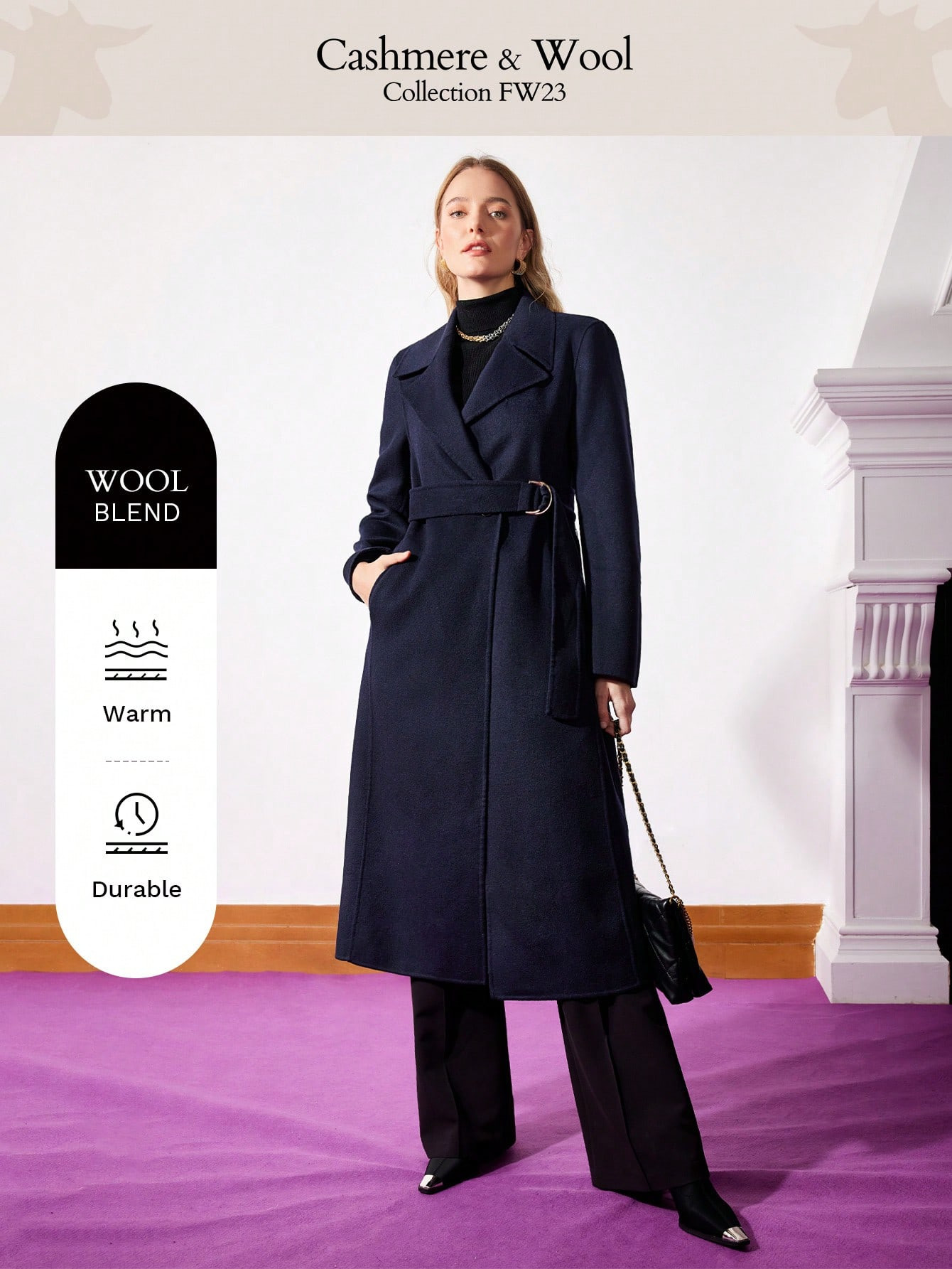 MOTF PREMIUM Mantel Aus Wollmischung Mit Gürtel | SHEIN Schweiz | SHEIN