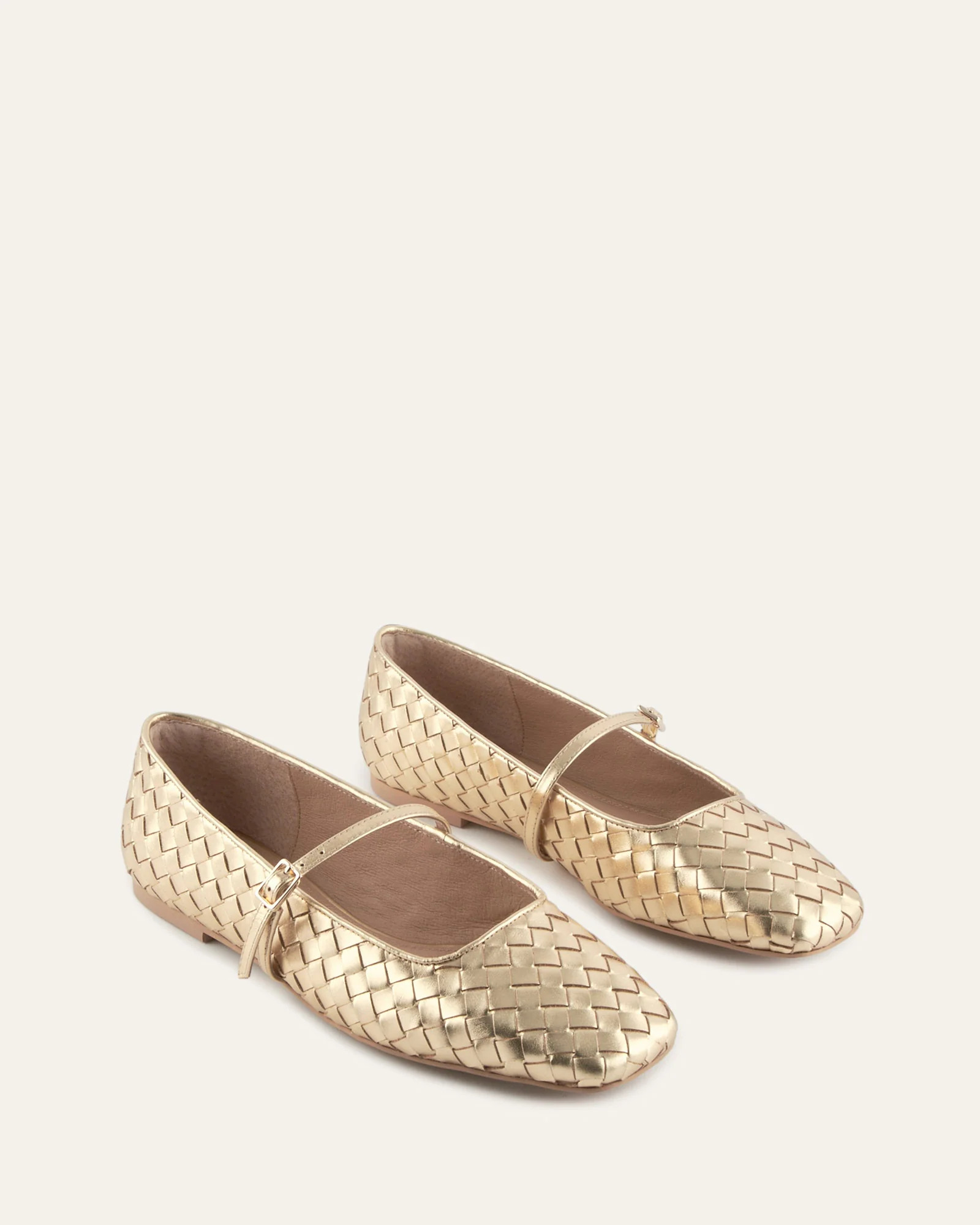 SAILOR BALLET FLATS GOLD LEATHER | Jo Mercer (AU)