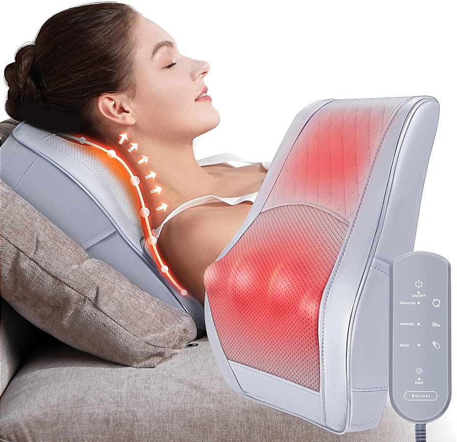Neck and Shoulder Massager with Heat, Shiatsu Massage Pillow with 3D Deep Tissue Kneading for Bac... | Amazon (US)