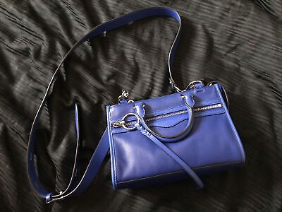 Authentic Rebecca Minkoff Micro Bedford Zip Scarlet Leather Satchel Royal Blue  | eBay | eBay AU