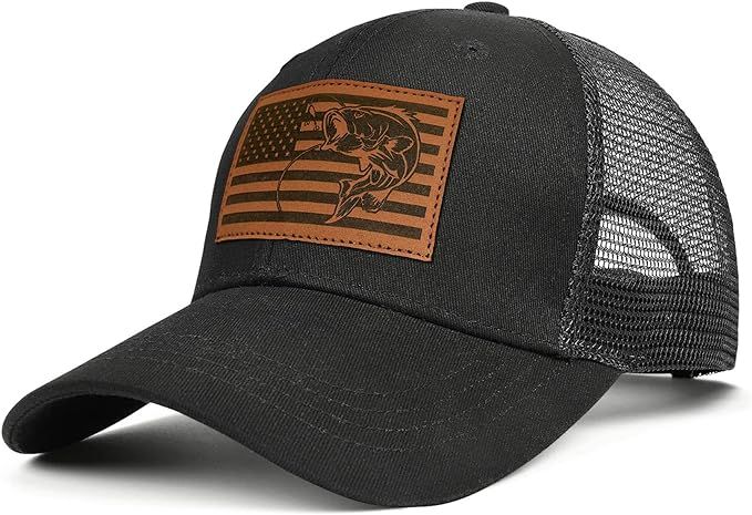 Simocked Fish American Flag Trucker Hat Fishing Hat - Fishing Gifts for Men - Snapback Baseball C... | Amazon (US)