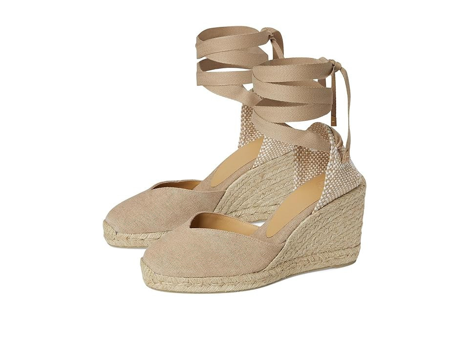 CASTANER Chiara 80 mm Wedge Espadrille Women's Shoes Sand : EU 35 (US Women's 5) M, Textile | Zappos