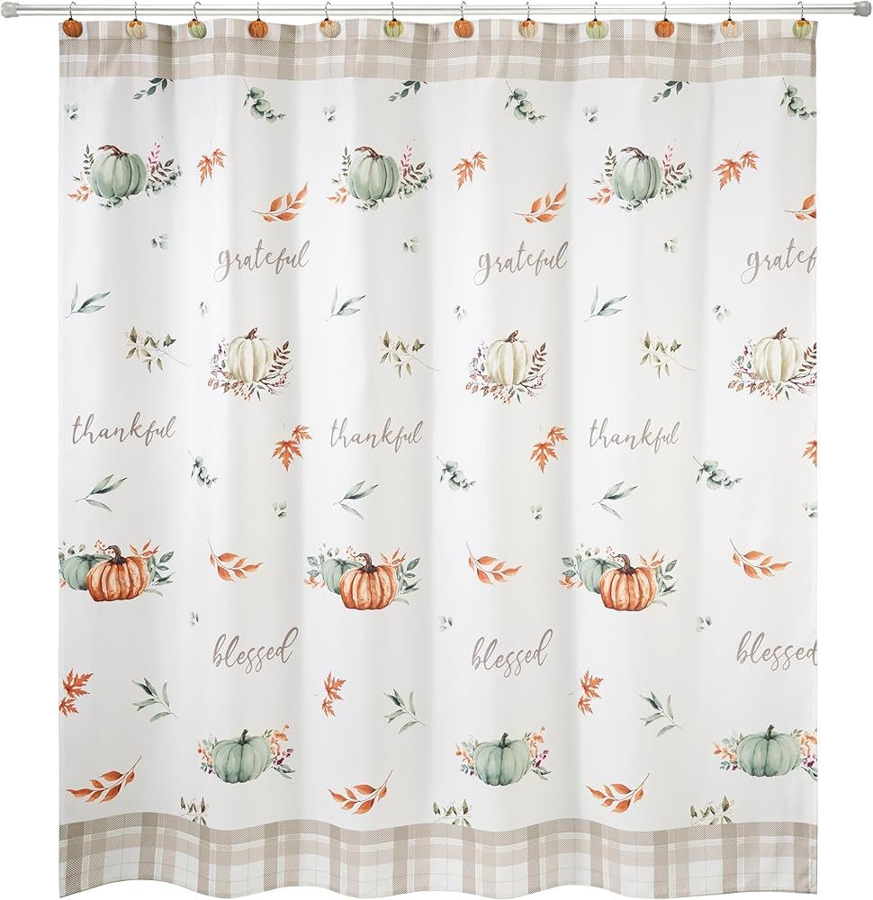 Avanti Linens - Fabric Shower Curtain, Fall Inspired Bathroom Decor (Grateful Patch Collection) | Amazon (US)