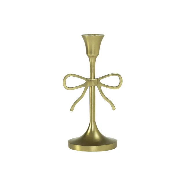My Texas House Metal Bow Taper Candle Holder, 8", Gold | Walmart (US)