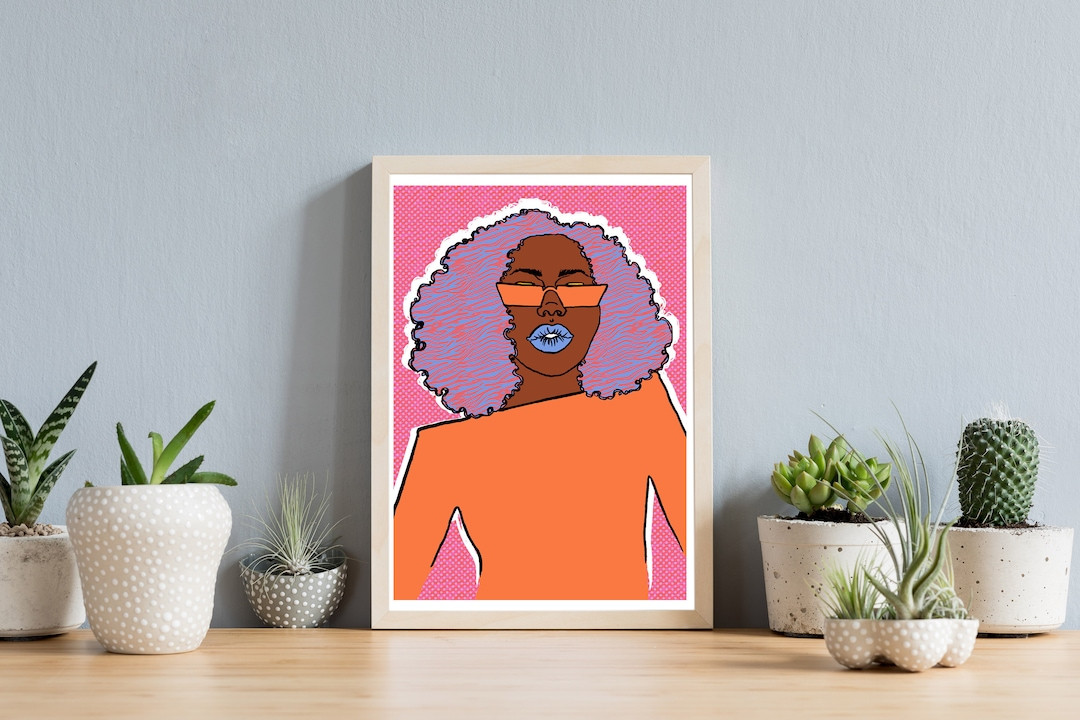 Adenike Art Print: Black Girl with Natural Hair, Giclée Quality | Etsy (US)