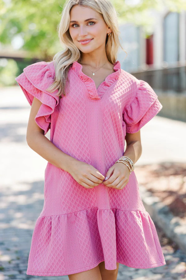 Something New Mauve Textured Dress | The Mint Julep Boutique