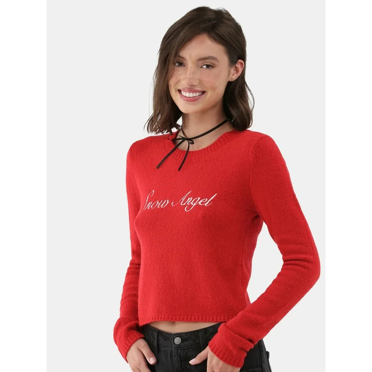 No Boundaries Crewneck Pullover Sweater, Women's and Women's Plus | Walmart (US)