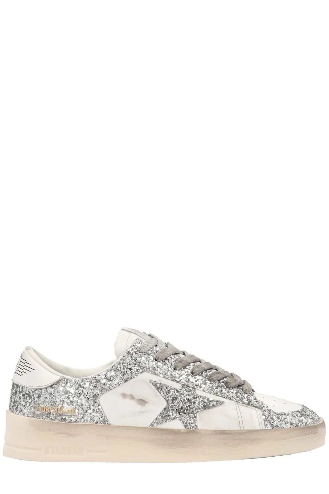 Golden Goose Deluxe Brand Stardan Glitter Lace-Up Sneakers | Cettire Global