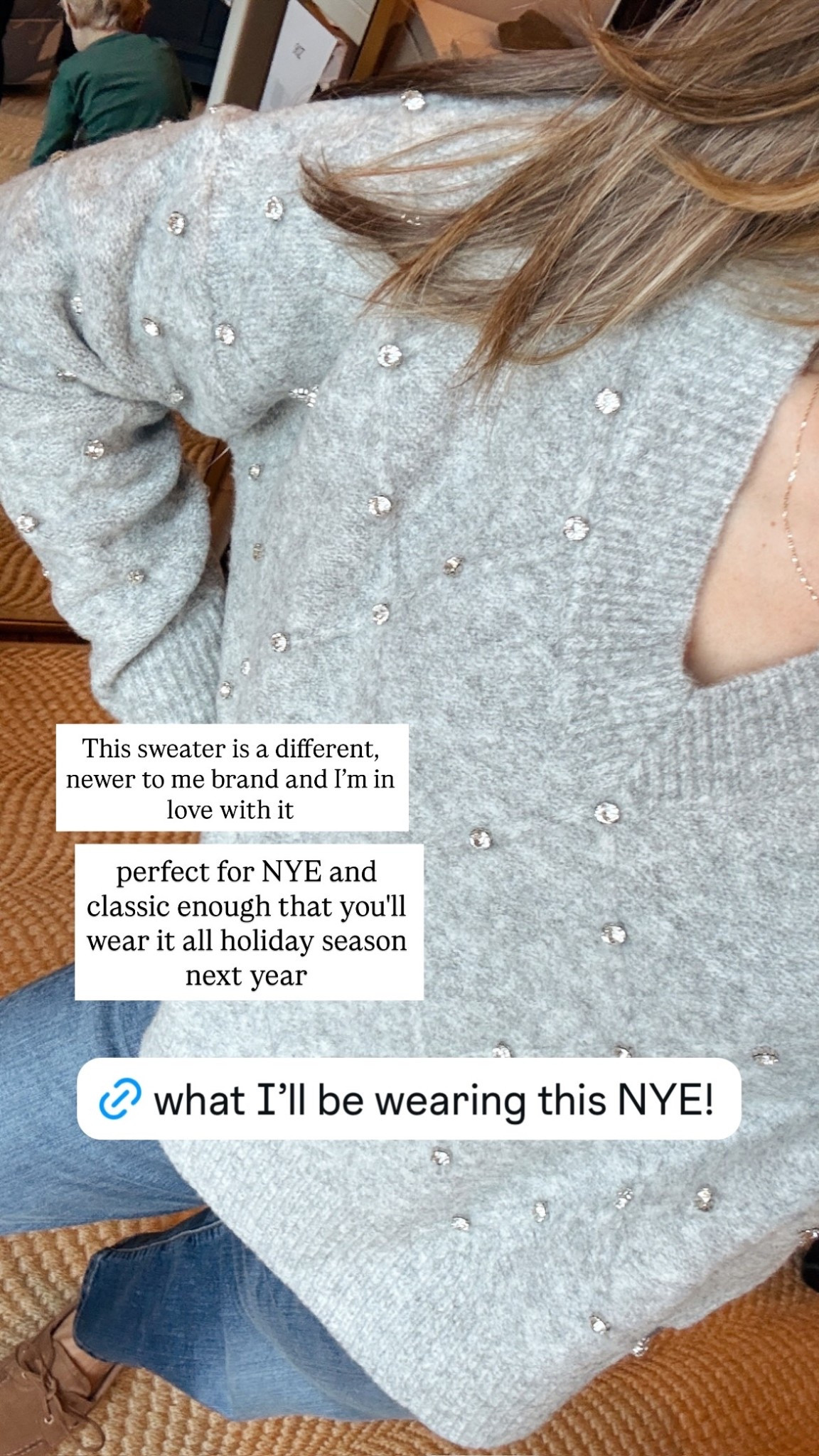 This sweater is a different, newer to me brand and I’m in love with it  perfect for NYE and classic enough that you'll wear it all holiday season next year!

#LTKSeasonal #LTKootd #LTKHoliday