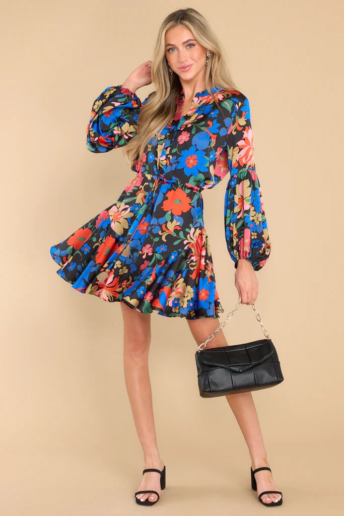 Before I Go Royal Blue Floral Print Dress | Red Dress 