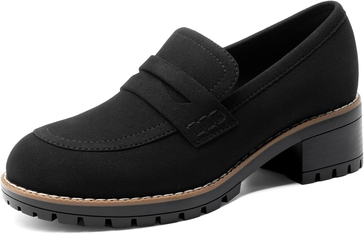 DREAM PAIRS Women's Platform Chunky Heeled Loafers, Womens Business Casual Shoes | Amazon (US)