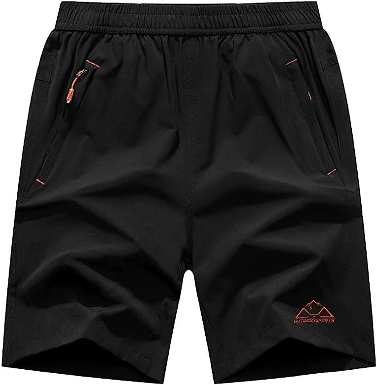 TBMPOY Men's Running Shorts Quick Dry Gym Outdoor Sports Zipper Pockets | Amazon (US)