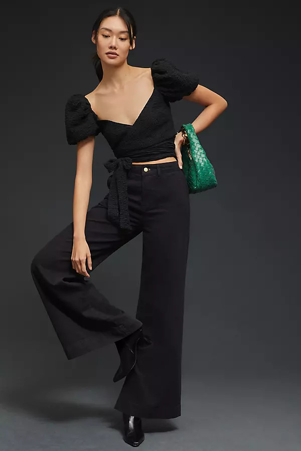 Pilcro High-Rise Wide-Leg Trousers By Pilcro in Black Size 23 | Anthropologie (US)