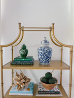 Monogrammed Bow Ginger Jars in Deep Emerald Green for Lo Home x Veronika's Blushing | Lo Home by Lauren Haskell Designs