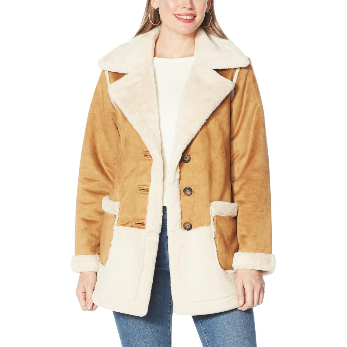 NVLT Reversible Faux Shearling Coat - 20073846 | HSN | HSN