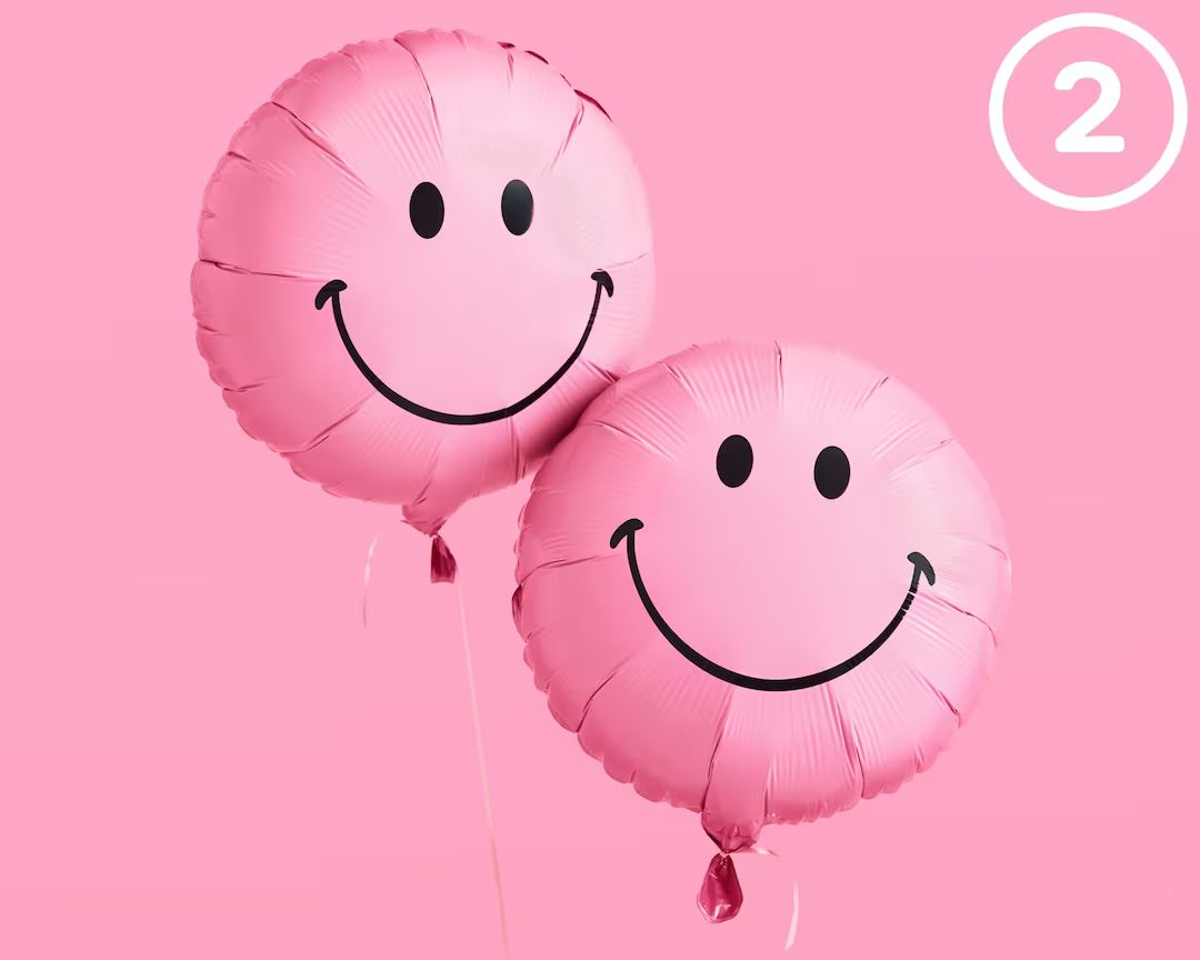 Pink Smile Balloons  2 Pc  Birthday Party Decorations - Etsy | Etsy (US)