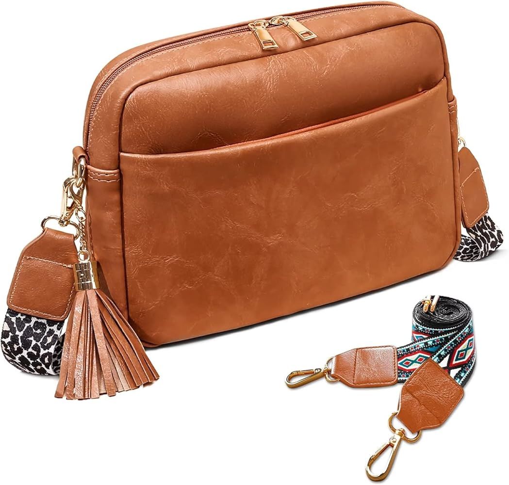 WYFJNX Crossbody Bags for Women Vegan Leather Cross Body Cell Phone Wallet Purses Shoulder Bags w... | Amazon (US)